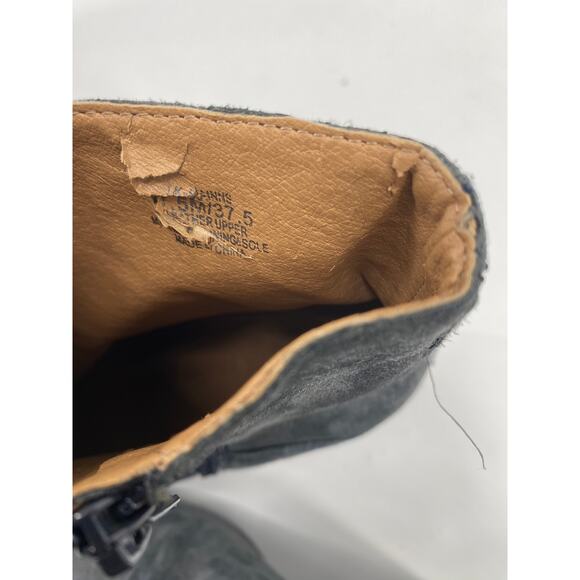 Lucky brand women 5 Gray suede leather zip roundtoe chunky block heel ankle boot - Picture 9 of 9